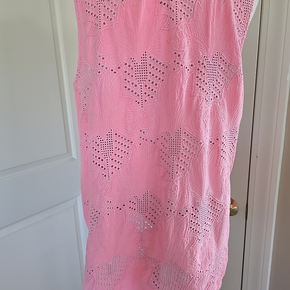Vineyard Vines Bubblegum Pink Eyelet Shift Tunic